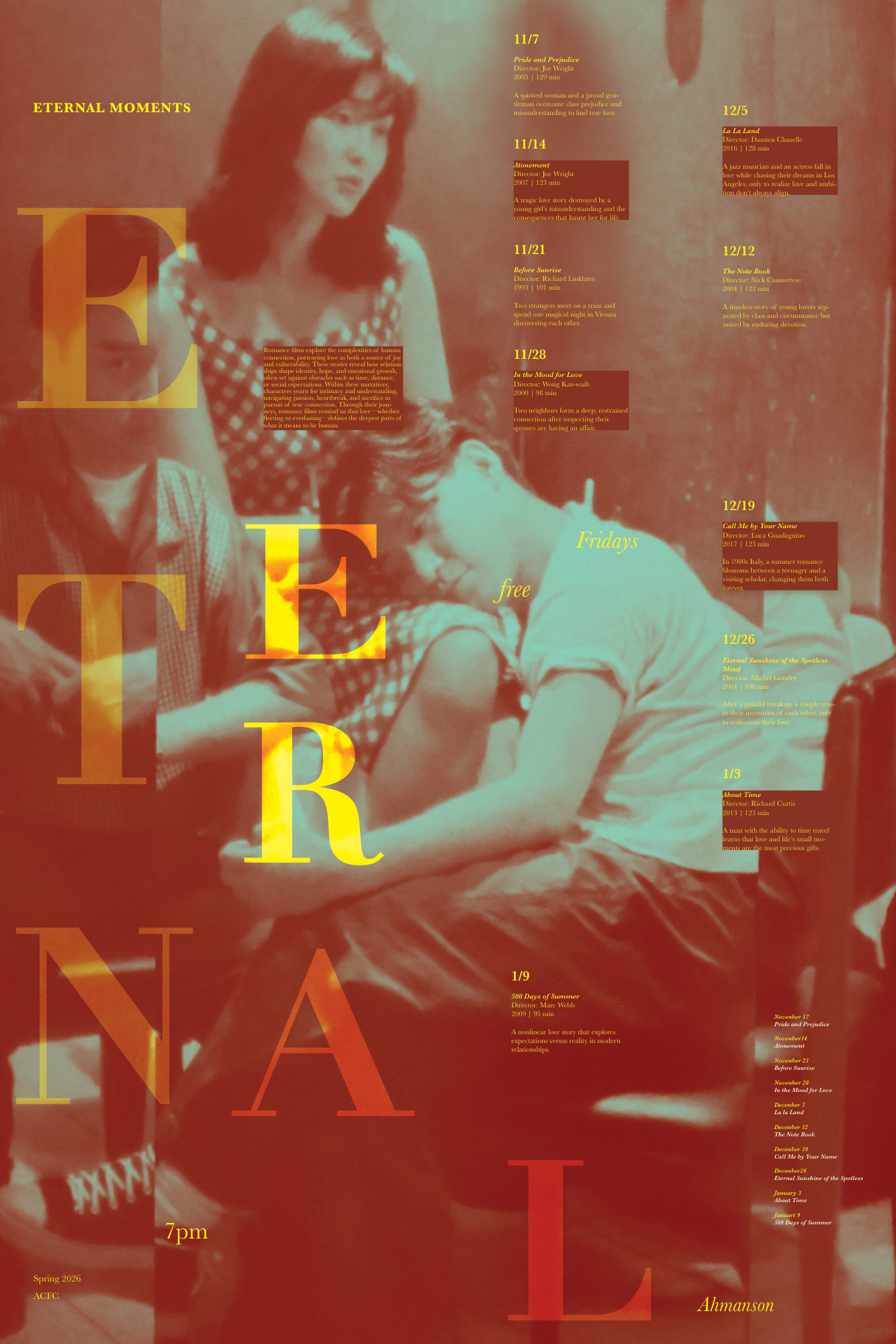 Romance Cinema calender poster 2
