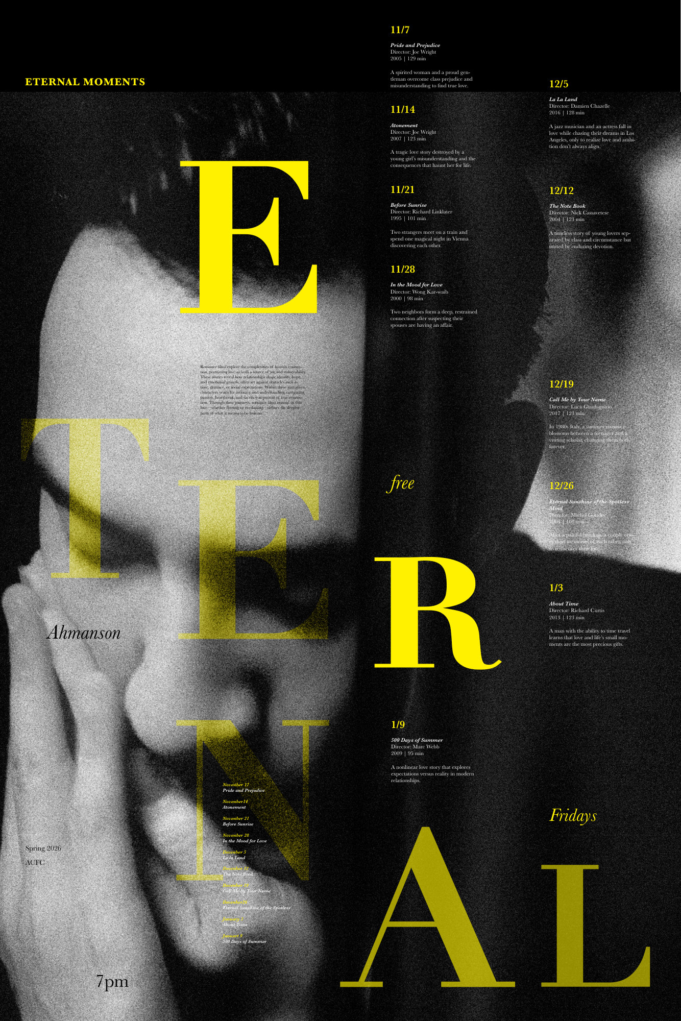 Romance Cinema Calender poster 1